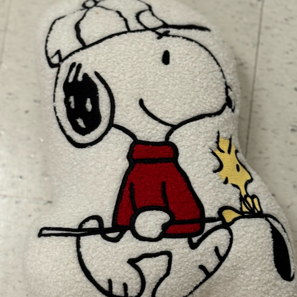 Peanuts White and Red Snoopy Pillow